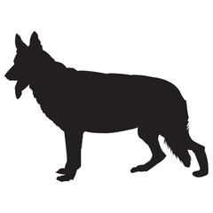 Free vector silhouettes of a German Shepherd dog
