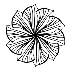 Fototapeta premium Circular mandala pattern. Decorative doodle ornament. Vector illustration. Coloring book page element.