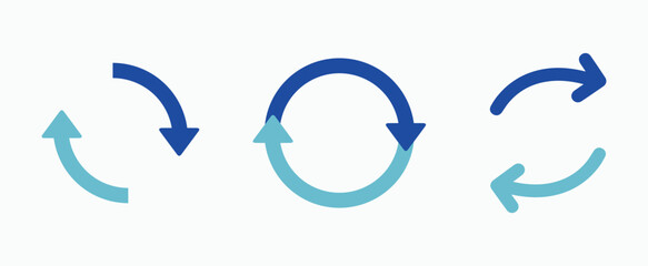 arrows, direction, text, ads. circular, straight.left, right. symbol, icon, illustration, vector. blue color