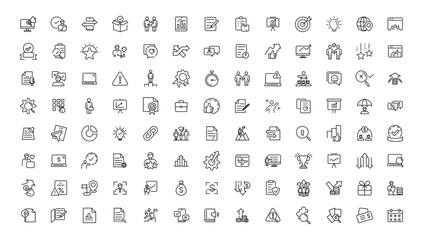 Naklejka na ściany i meble Assessment and analytics linear icons collection.Set of thin line web icon set, simple outline icons collection, Pixel Perfect icon set.