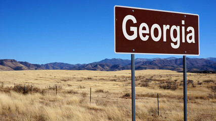 Georgia road sign with blue sky and wilderness © Designpics
