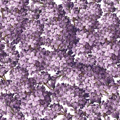 Fototapeta premium Seamless pattern with lilacs. Vector.
