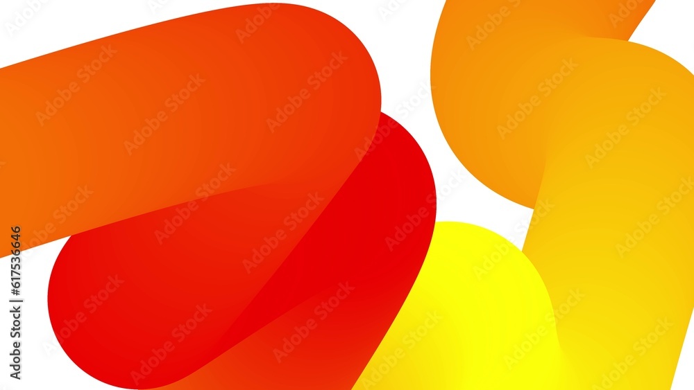 Poster beautiful gradients with shades of red yellow along elegantly twisted line or pipe. beautiful modern