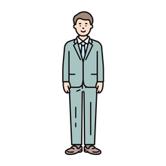 スーツを着た男性のビジネスパーソンのイラスト素材