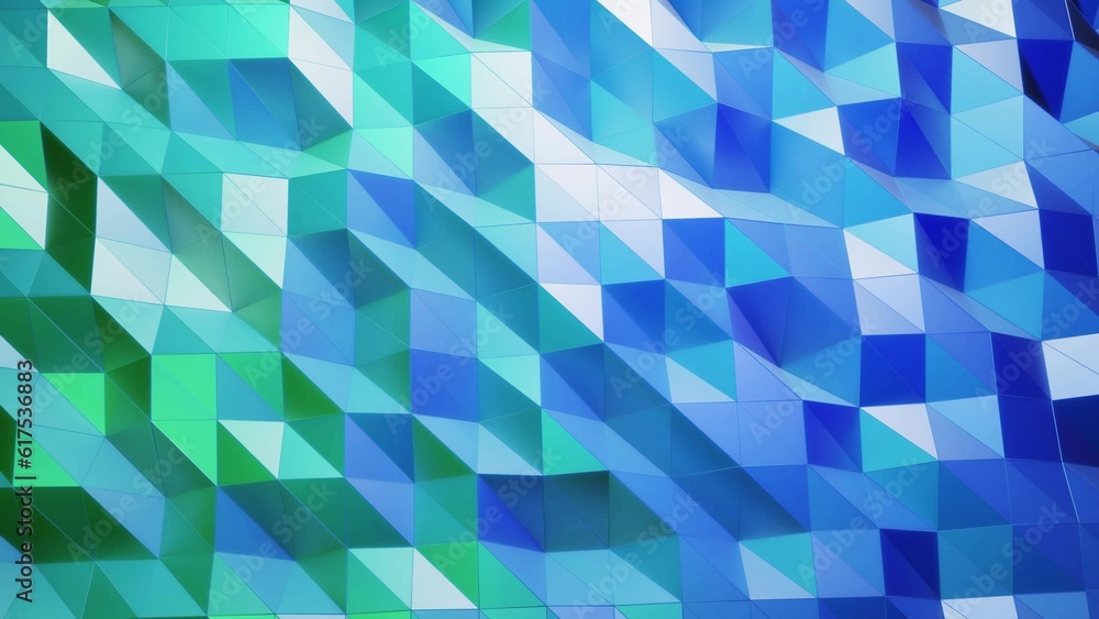 Poster stylish creative abstract low poly background. abstract waves on glossy surface. simple minimalistic