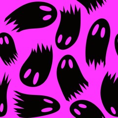 Halloween ghost seamless pattern for wrapping paper and linens and fabrics and kids clothes print