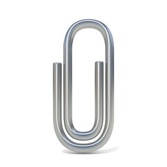 Paper clip. 3D render illustration isolated on white background