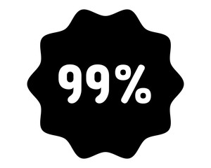 Discount icon. 99% off icon. 99% sale symbol. Percent pictogram, flat vector sign. Percentage vector icon.