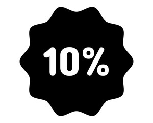 Discount icon. 10% off icon. 10% sale symbol. Percent pictogram, flat vector sign. Percentage vector icon.