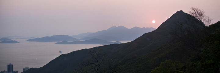 Obraz premium Hong Kong Island at sunset