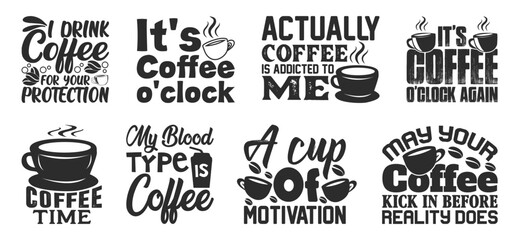 Coffee T shirt Design Bundle, Vector Coffee T shirt  design, Coffee shirt,  Coffee typography T shirt design Collection