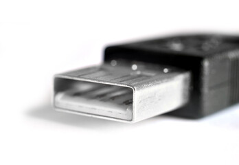 USB connector type A closeup on a white background