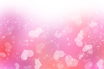 Happy Valentines Day background Design. 14 February. Pink, red soft blurred with love hearts.