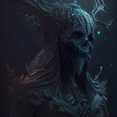 abyssal wraith of the void dark fantasy horror gothic horror cosmic horror eldritch abomination etherial dark stellar cosmos space photorealistic realistic intricate detail hyper detailed no noise 