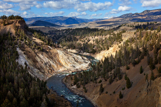 view at yellowstone canyon in national park, usa