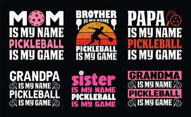 Pickleball T shirt Design Bundle, Vector Pickleball T shirt  design, Pickleball shirt,  Pickleball typography T shirt design Collection