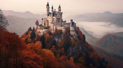 A castle sitting on top of a cliff a photo by Emmanuel HD, Background