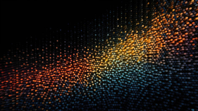 Pixels and mathematical dots on a black background HD, Background