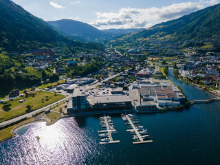 Sogndal sentrum in late June 2023