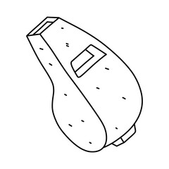 Whistle. Hand drawn doodle style. Vector illustration isolated on white. Coloring page.