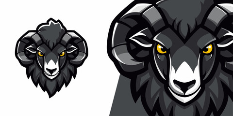 Dynamic Black Sheep Logo Mascot: Eye-Catching Vector Graphic for Sport and E-Sport Teams