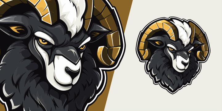 Powerful Black Sheep Logo Mascot: Striking Illustration Vector Graphic for Competitive Teams