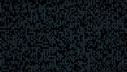 Abstract binary code background. Artificial intelligence and big data concept. 