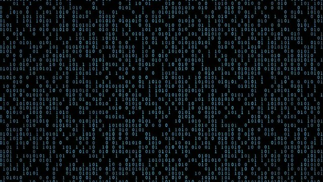 Abstract binary code background. Artificial intelligence and big data concept. 