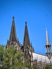 view of the domes of the cathedral of cologne, germany
