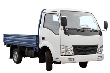 Fototapeta premium Compact car for transportation of goods isolated on white background.