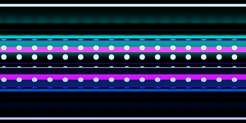 3D Illustration; CGI modeling; HDRI; 360º view panoramic, interior studio lighting colored stripes 