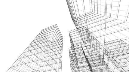 abstract architectural background 3d illustration