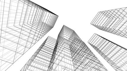 abstract architectural background 3d illustration