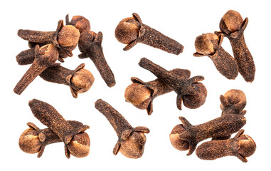 Clove spice closeup isolated on white, with clipping path