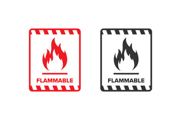 Flammable icon sign vector design
