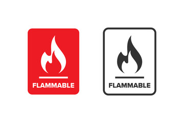 Obraz premium Flammable icon sign vector design