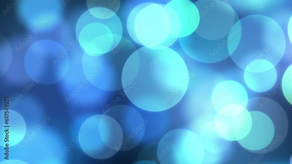 Wall mural abstract blue motion background glowing rays bokeh particles. seamless loopable animation background
