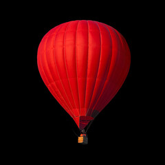 Fototapeta premium Red air balloon isolated on black with alpha channel and work path, perfect for digital composition