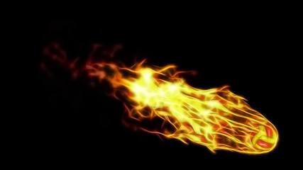 3d illustration of burning volleyball attack. isolated on black. © Designpics