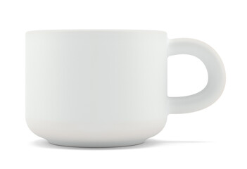 Tea cup isolated on white front view. 3D illustration