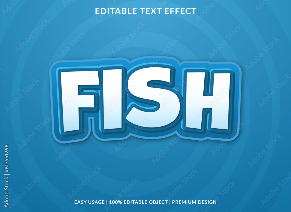 Aufkleber fish editable text effect template with abstract background use for business brand and logo