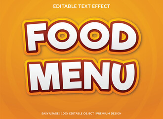 food menu editable text effect template with abstract background use for business brand and logo