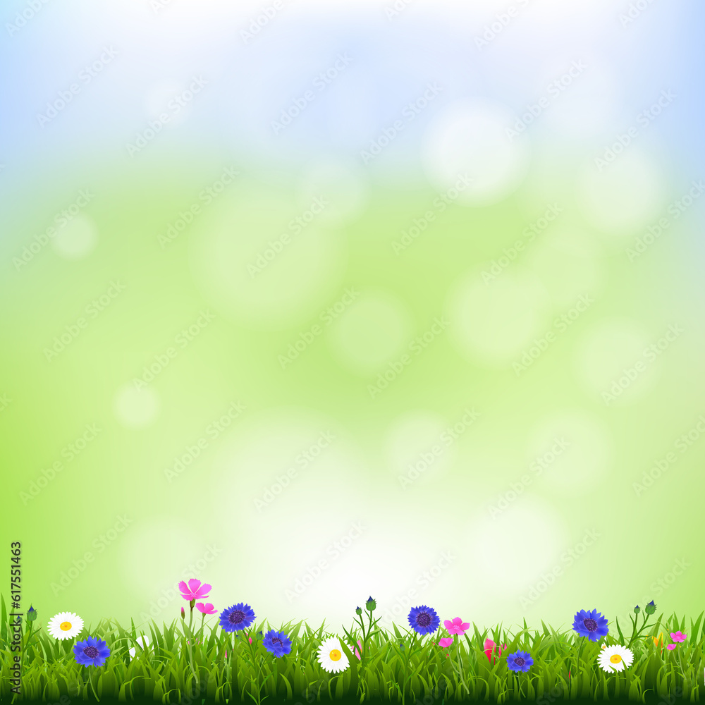 Poster spring background with gradient mesh, vector illustration