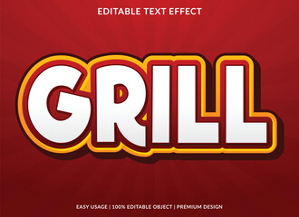 Obraz premium grill editable text effect template with abstract background use for business brand and logo