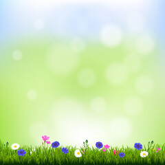 Fototapeta na wymiar Spring Background With Gradient Mesh, Vector Illustration