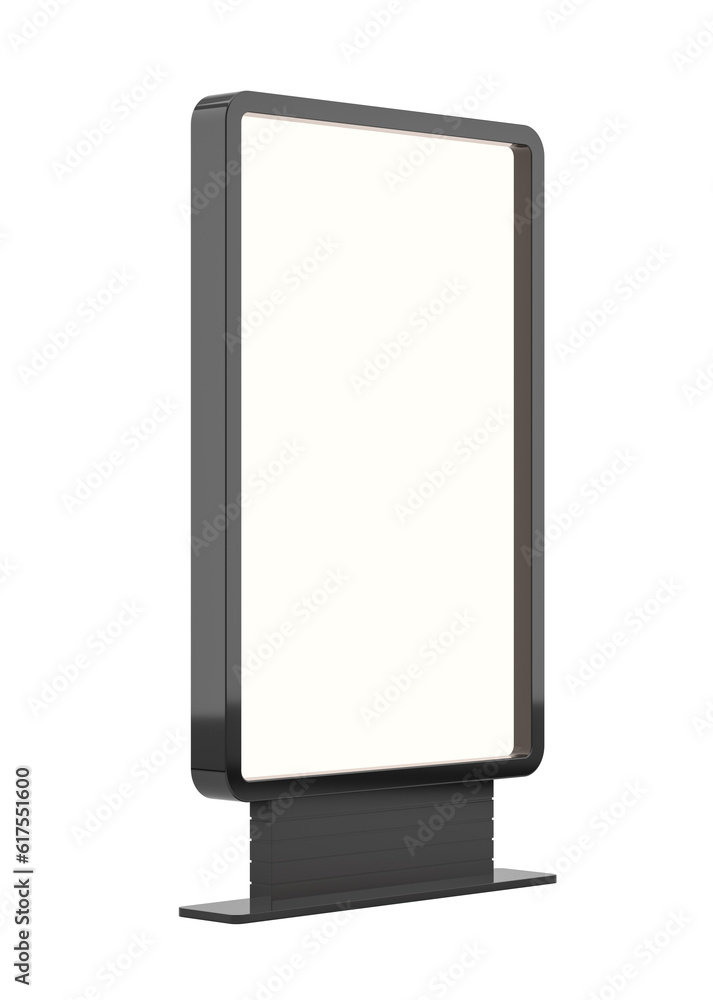 Poster lightboxe isolated on white background. 3d rendering. template for your design