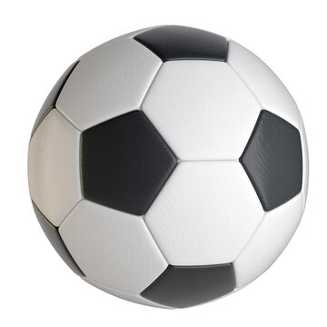 Soccer Ball Close-up. Isolated On White Background. 3D Illustration