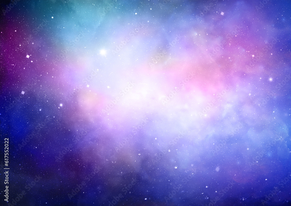 Poster abstract space background with colourful nebula