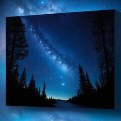 dreamy ambience of a starry night sky against a blue background