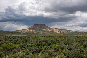 volcano in the distance